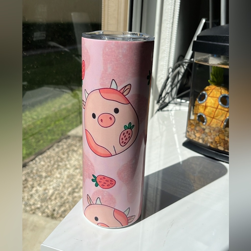 Pink squishmallow piggy tumbler